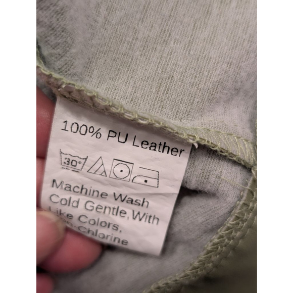 Women's SHEIN Green Faux Leather Cropped Jacket M - Picture 8 of 8